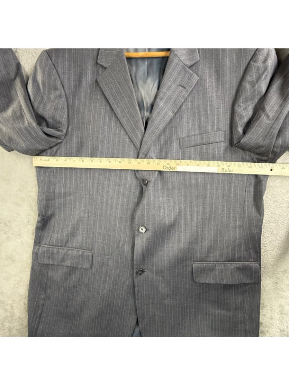 Gianfranco Ruffini Suit Jacket Mens 48XL Gray Pinstripe Wool Super 100s 2 Button - Picture 10 of 16